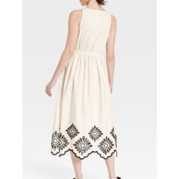 Universal Thread Cream Embroidered Midi Dress NWT Size Small – Boho Summer Dress - Picture 10 of 10
